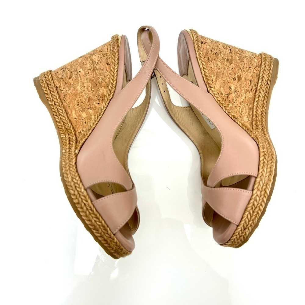 Jimmy Choo Ballet-pink leather Amely wedge heeled pumps, Size 38,5 - Picture 5 of 13